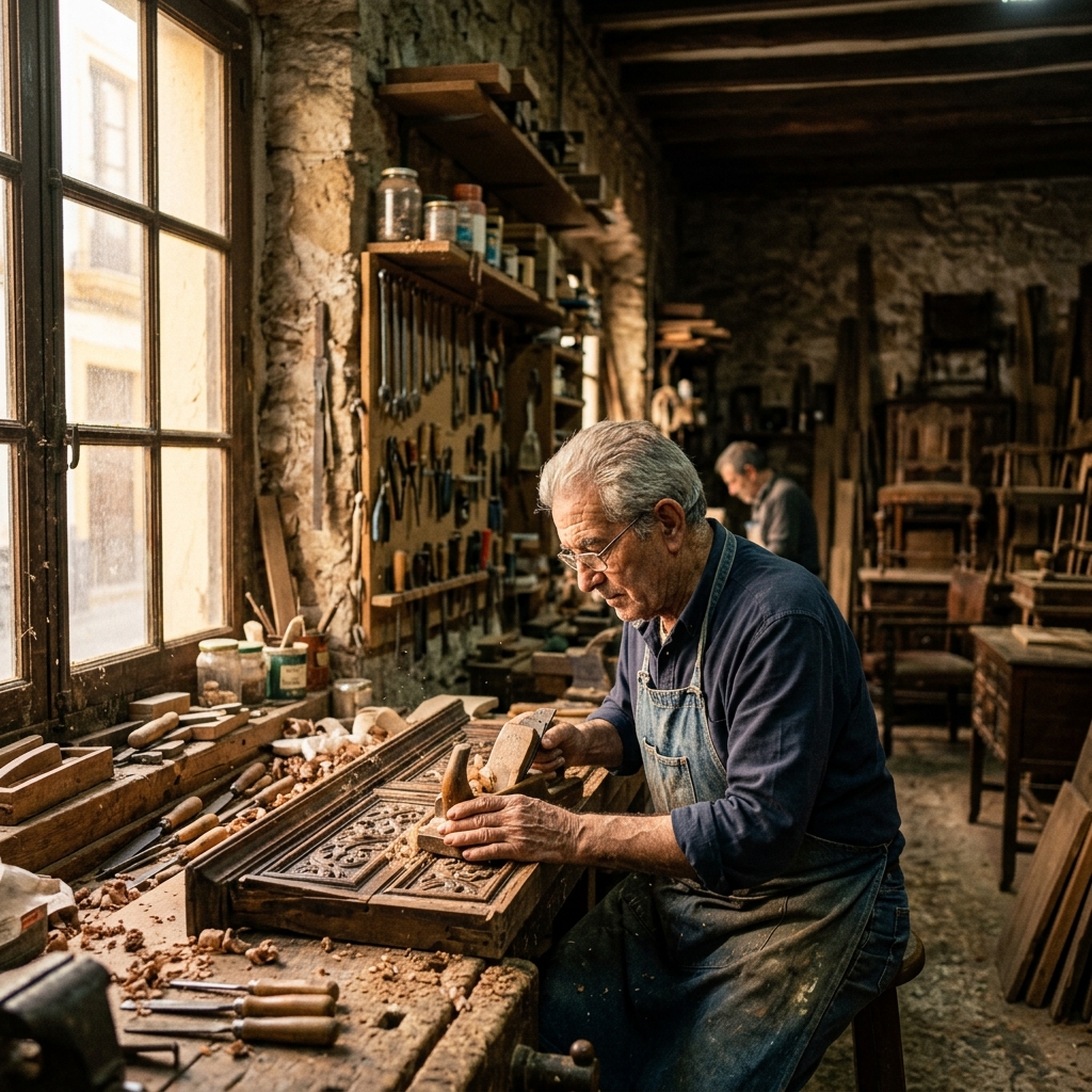 Luthier trabajando